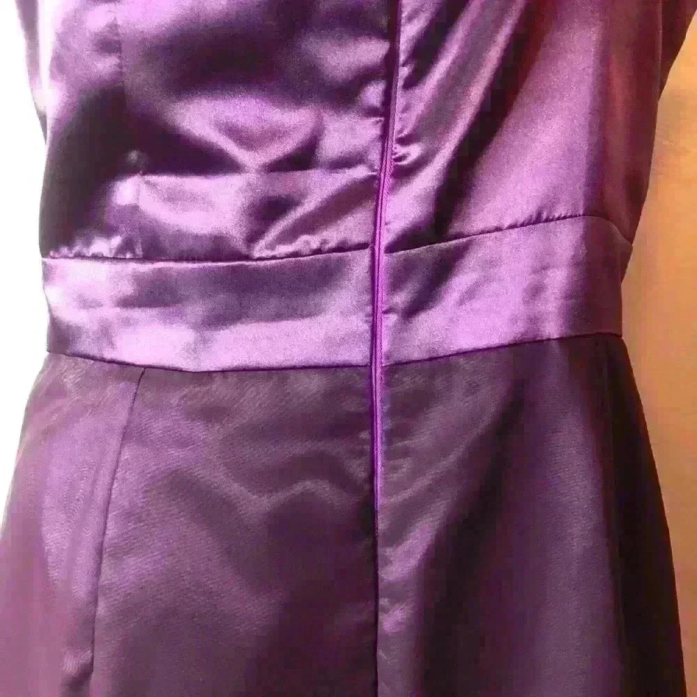 π Elegant One Shoulder Purple Bridesmaid dress - Picture 4 of 5
